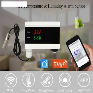 for tuya android app wifi smart thermometer hygrometer detector home digital display alert temperature humidity alarm sensor 1